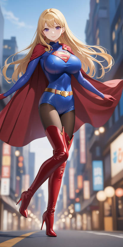 SGI mascot, a blonde caped superhero